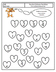 okul öncesi sayıları tamamlama çalışma sayfaları